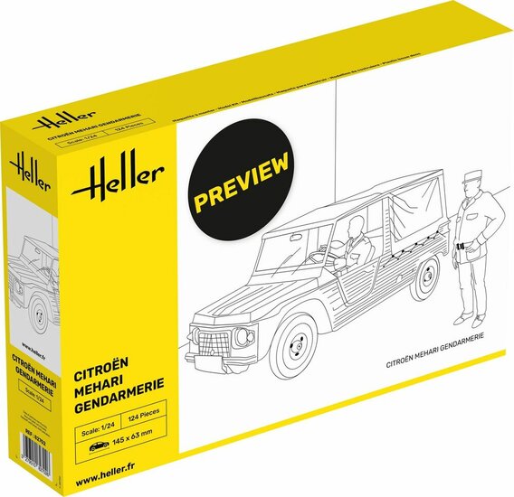 Heller 82702 Citroen Mehari Gendarmerie Bouwpakket Schaal 1:24