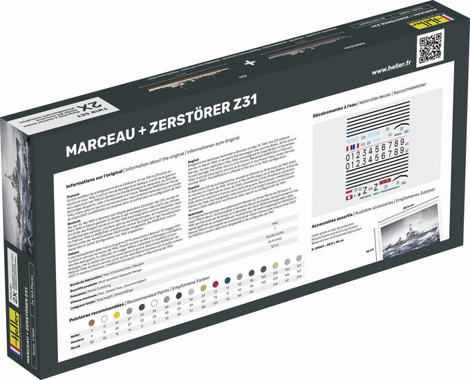 Heller 85009 Marceau + Zerstörer Z31 TWINSET Bouwpakket Schaal 1:400