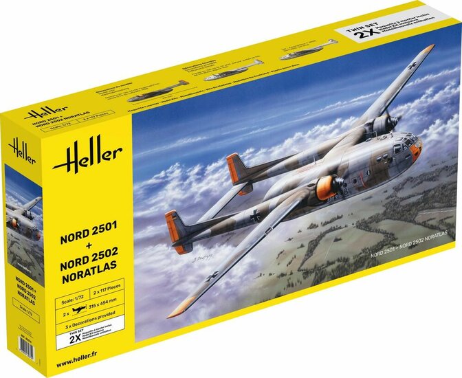 Heller 85374 Nord2501 + Nord 2502 &quot;NORATLAS&quot; TWINSET Bouwpakket Schaal 1:72