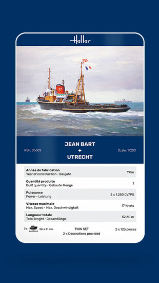 Heller 85602 JEAN BART + UTRECHT Twinset Bouwpakket Schaal 1:200