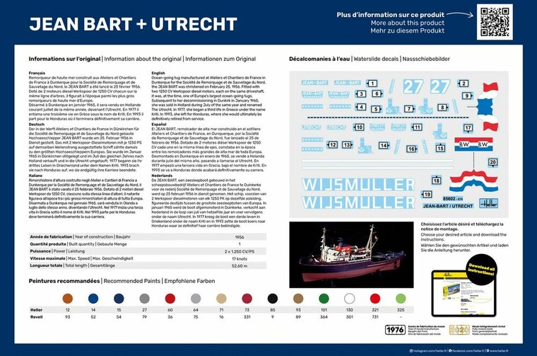 Heller 85602 JEAN BART + UTRECHT Twinset Bouwpakket Schaal 1:200