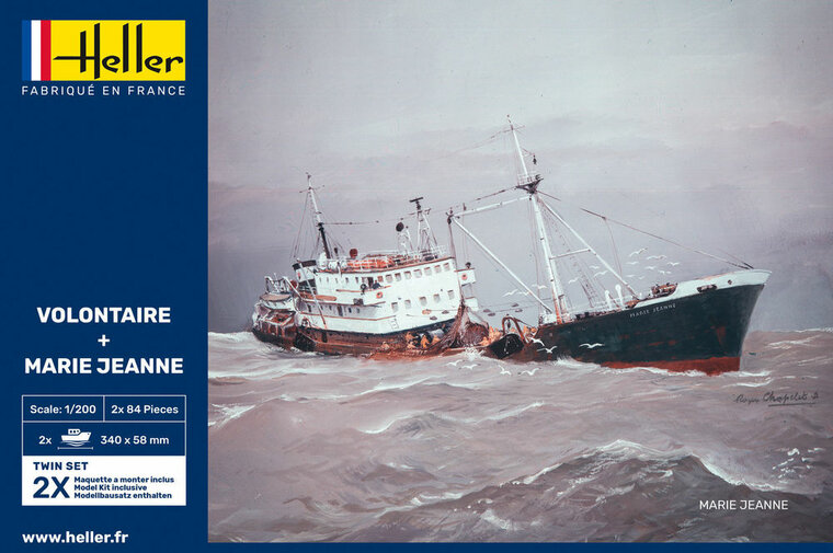 Heller 85604 VOLONTAIRE MARIE + MARIE JEANNE Twinset Bouwpakket Schaal 1:200 boot