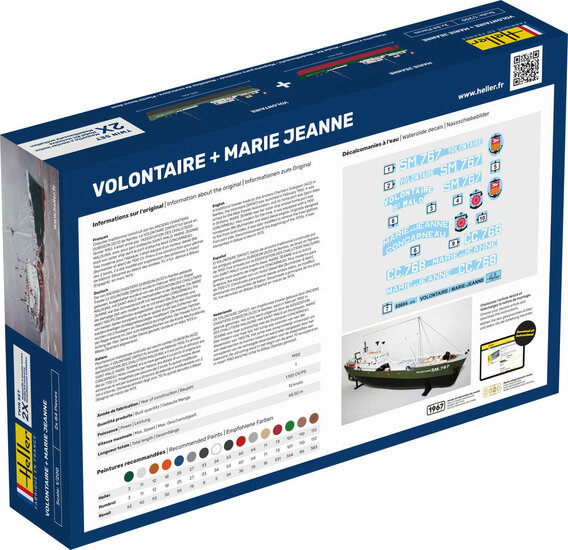 Heller 85604 VOLONTAIRE MARIE + MARIE JEANNE Twinset Bouwpakket Schaal 1:200 boot
