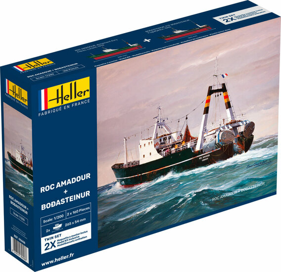 Heller 85608 ROC AMADOUR + BODASTEINUR Twinset Bouwpakket Schaal 1:200 boot