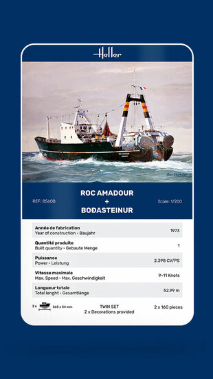 Heller 85608 ROC AMADOUR + BODASTEINUR Twinset Bouwpakket Schaal 1:200 boot