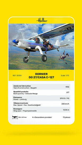 Heller 30304 DO27/CASA C-127 Bouwpakket Schaal 1:72 vliegtuig