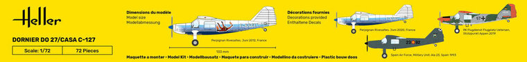 Heller 30304 DO27/CASA C-127 Bouwpakket Schaal 1:72 vliegtuig