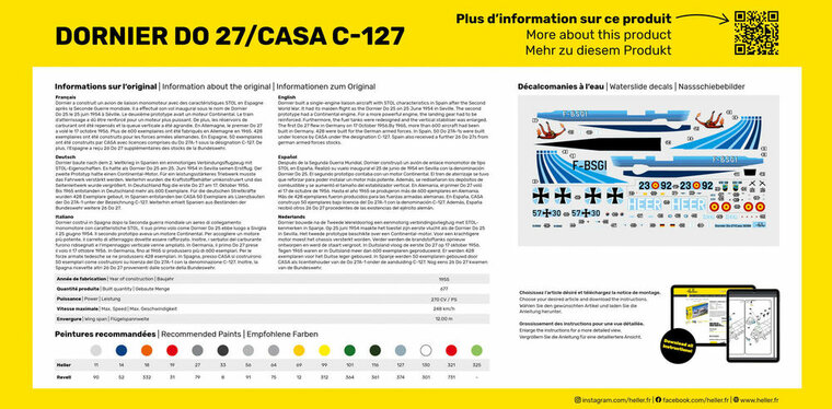 Heller 30304 DO27/CASA C-127 Bouwpakket Schaal 1:72 vliegtuig