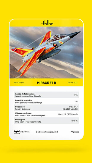 Heller 30319 Mirage F1 Bouwpakket Schaal 1:72 vliegtuig