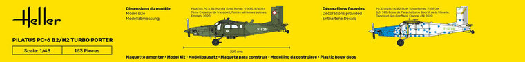 Heller 30410 PILATUS PC-6 B2/H2 Turbo Porter Bouwpakket Schaal 1:48 vliegtuig