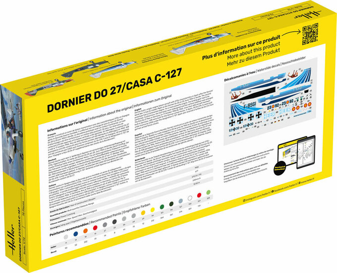 Heller 35304 STARTER KIT DO27/CASA C-127 Bouwpakket Schaal 1:72 vliegtuig
