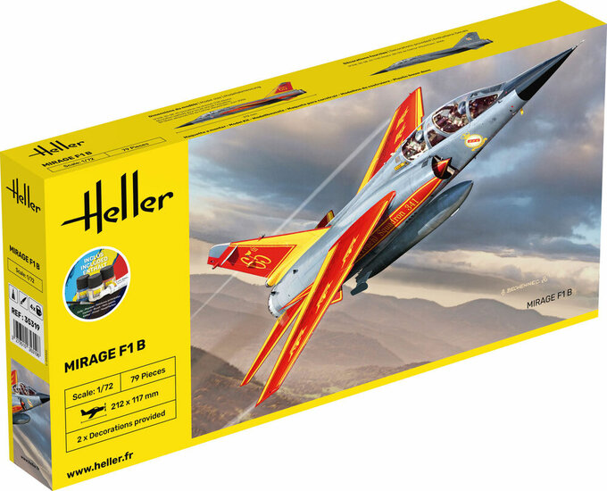 Heller 35319 STARTER KIT Mirage F1 Bouwpakket Schaal 1:72 vliegtuig