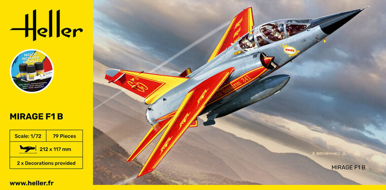 Heller 35319 STARTER KIT Mirage F1 Bouwpakket Schaal 1:72 vliegtuig