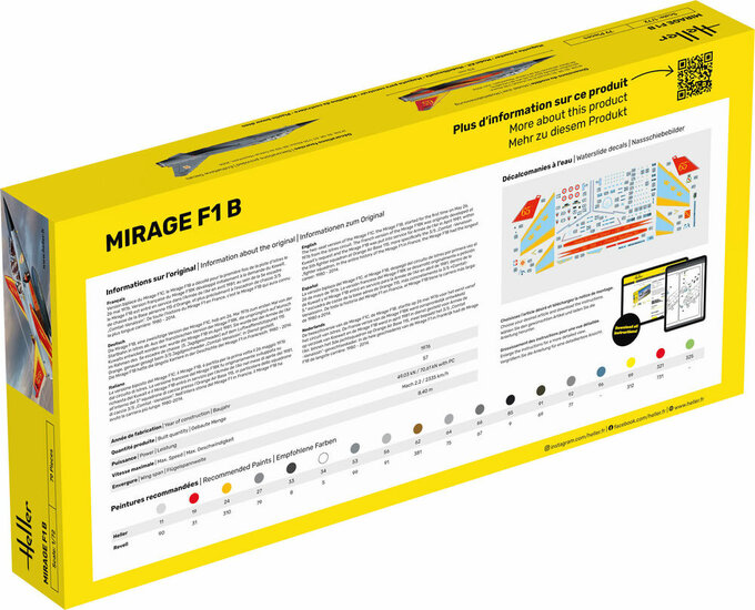 Heller 35319 STARTER KIT Mirage F1 Bouwpakket Schaal 1:72 vliegtuig