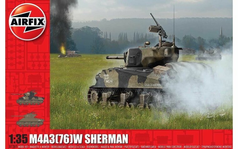 Airfix A1365 M4A3(76)W &quot;Battle of the Bulge&quot; Bouwpakket Schaal 1:35