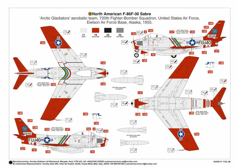 Airfix A08111 North American F-86F Sabre Schaal 1:48