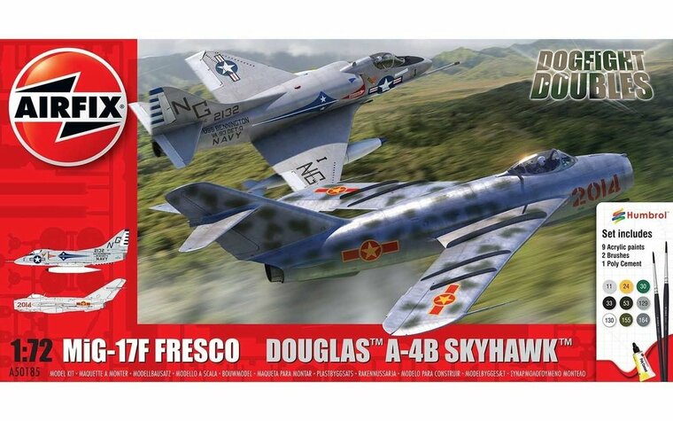 Airfix A50185 Mig 17F Fresco Douglas A-4B Skyhawk Dogfight Double Bouwpakket Schaal 1:72