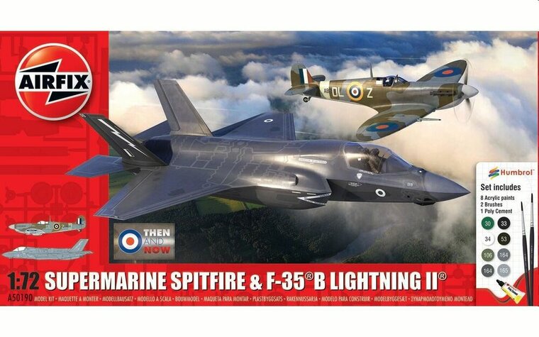 Airfix A50190 &#039;Then and Now&#039; Spitfire Mk.Vc &amp; F-35B Lightning II Bouwpakket Schaal 1:72