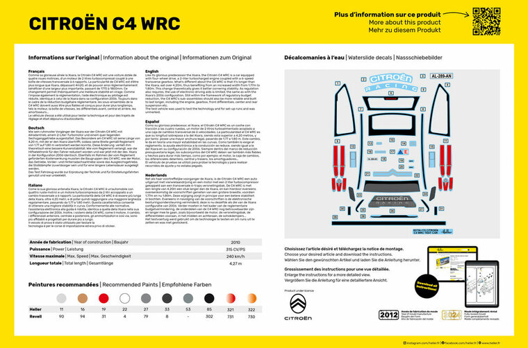 Heller 56756 STARTER KIT Citroen C4 WRC Schaal 1:24