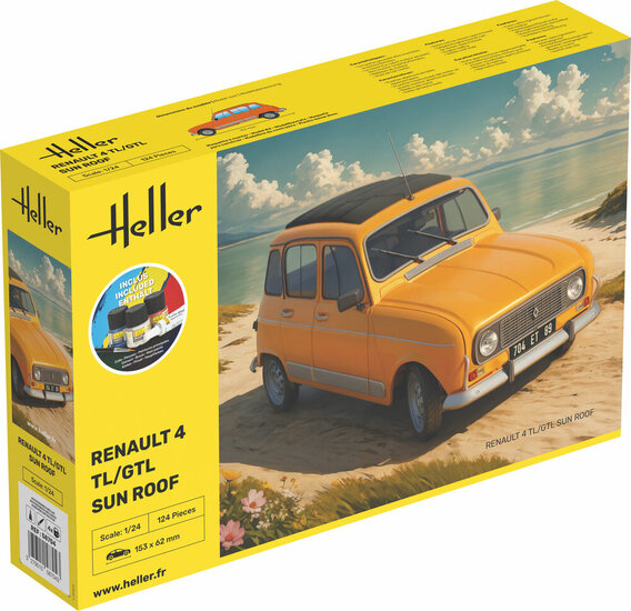 Heller 58704 STARTER KIT Renault 4 TL/GTL Sun Roof Schaal 1:24