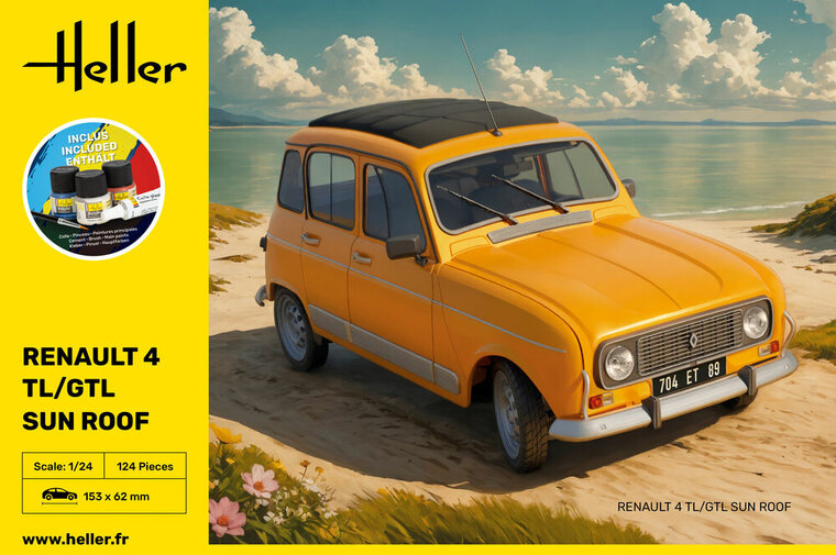 Heller 58704 STARTER KIT Renault 4 TL/GTL Sun Roof Schaal 1:24