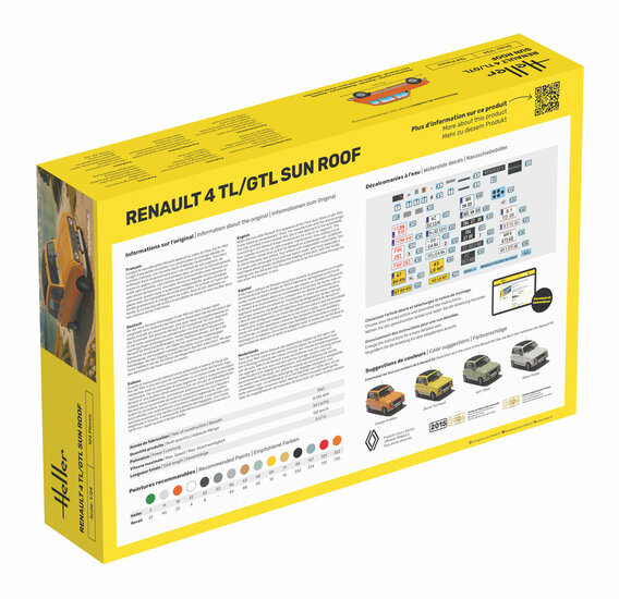 Heller 58704 STARTER KIT Renault 4 TL/GTL Sun Roof Schaal 1:24
