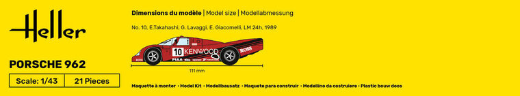Heller 80109 Porsche 962 Schaal 1:43
