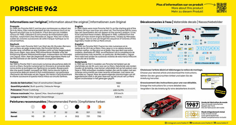 Heller 80109 Porsche 962 Schaal 1:43