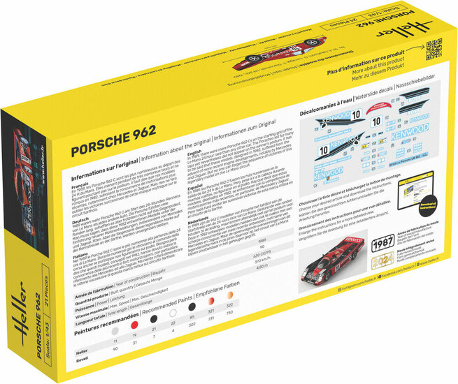 Heller 80109 Porsche 962 Schaal 1:43