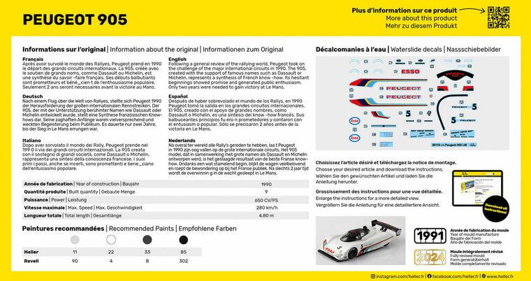 Heller 80110 Peugeot 905 Schaal 1:43