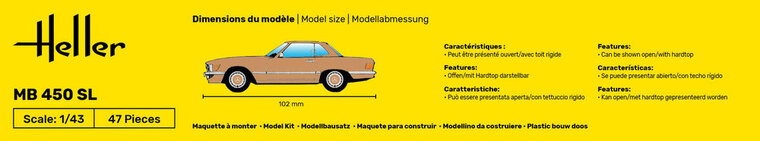 Heller 80171 MB 450SL Schaal 1:43