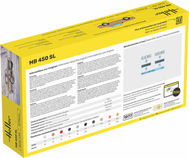 Heller 80171 MB 450SL Schaal 1:43