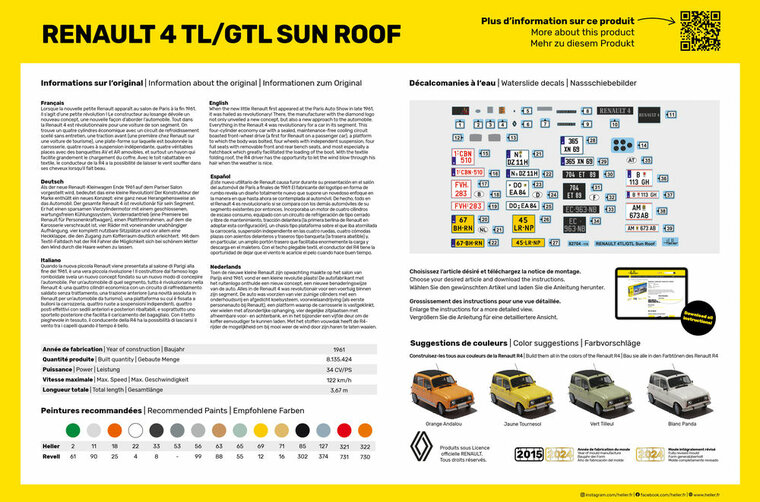 Heller 82704 Renault 4 TL/GTL Sun Roof Schaal 1:24