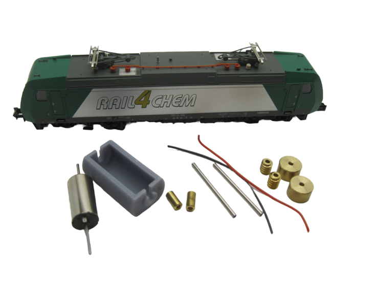 micromotor NM027C motor ombouwset voor Minitrix BR 145, 146, 185, 186, 246, 285, SBB Re 482, u.a.