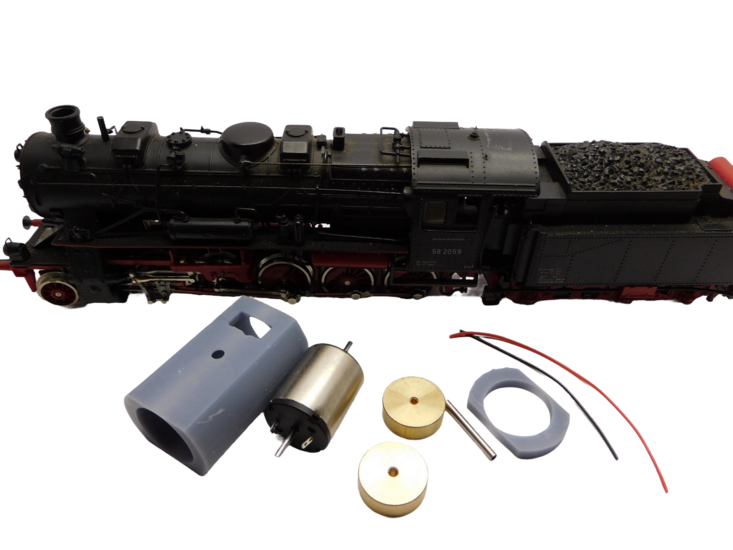 micromotor HR014F motor ombouwset voor Roco DB DR DRG ÖBB BR 58, Sächs XIII H, Baden G12, u.a.