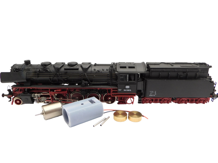micromotor HR033F motor ombouwset voor Roco BR 43, BR 44, SNCF 150X Modelle mit Silberen Rädern