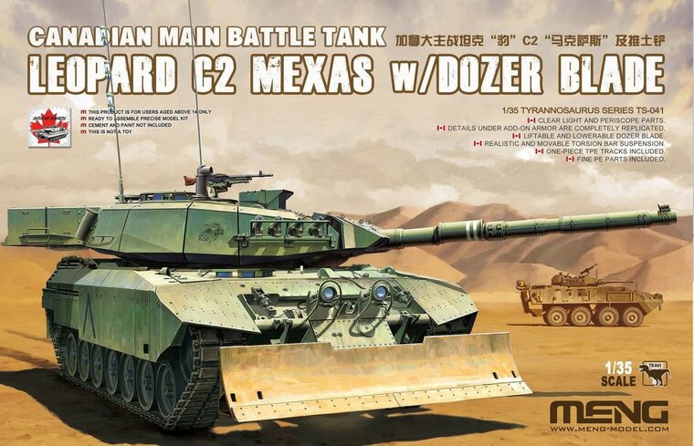 MENG-Model TS-041 Canadian Main Battle Tank Leopard C2 MEXAS w/Dozer Blade Bouwpakket Schaal 1:35
