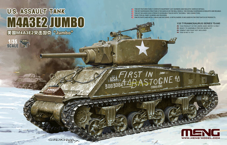 MENG-Model TS-045 U.S. Assault Tank M4A3E2 Jumbo Bouwpakket Schaal 1:35