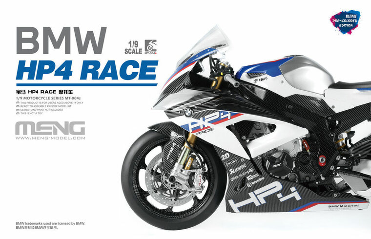 MENG-Model MT-004s BMW HP4 RACE (Pre-colored Edition) Bouwpakket Schaal 1:9
