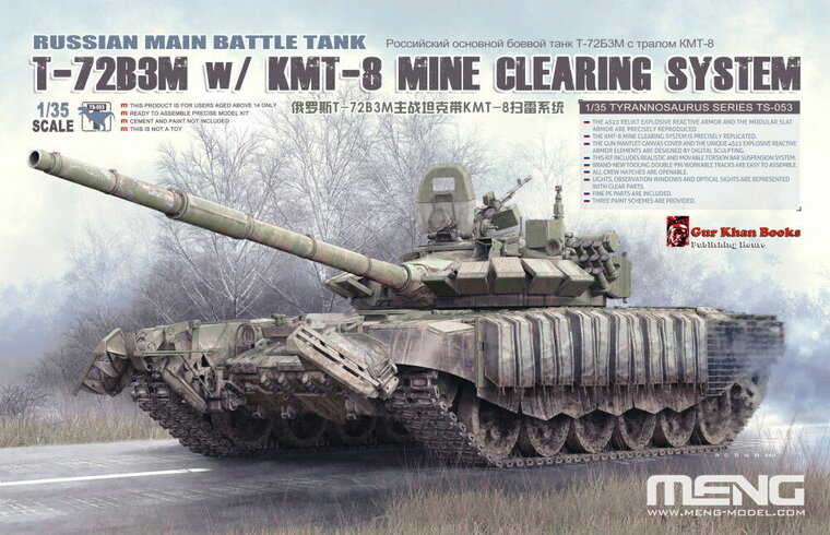 MENG-Model TS-053 Russian Main Battle Tank T-72B3M w/ KMT-8 Mine Clearing System Bouwpakket Schaal 1:35