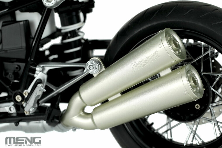 MENG-Model MT-003u BMW R nineT Option 719 Black Storm Metallic/Vintage (Pre-colored Edition) Schaal 1:9