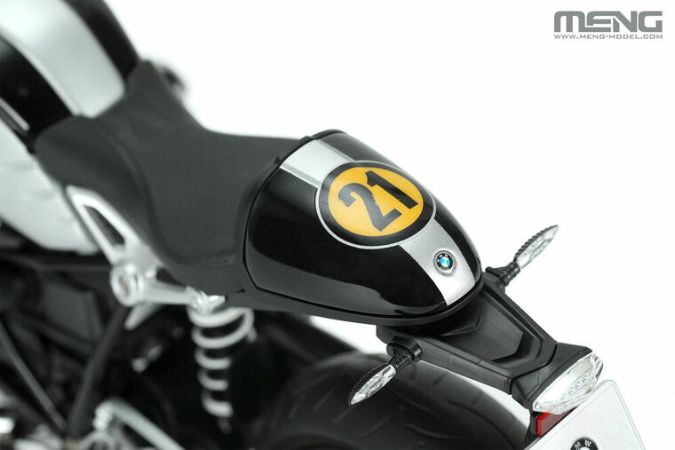 MENG-Model MT-003u BMW R nineT Option 719 Black Storm Metallic/Vintage (Pre-colored Edition) Schaal 1:9