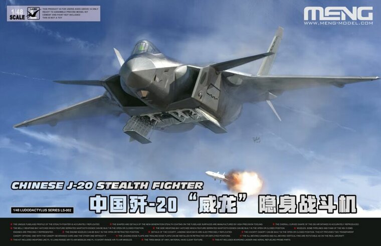 MENG-Model LS-002 Chinese J-20 Stealth Fighter Bouwpakket Schaal 1:48