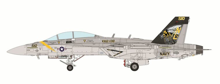 MENG-Model LS-019 Boeing EA-18G Growler Electronic Attack Aircraft Yellow Jackets Schaal 1:48