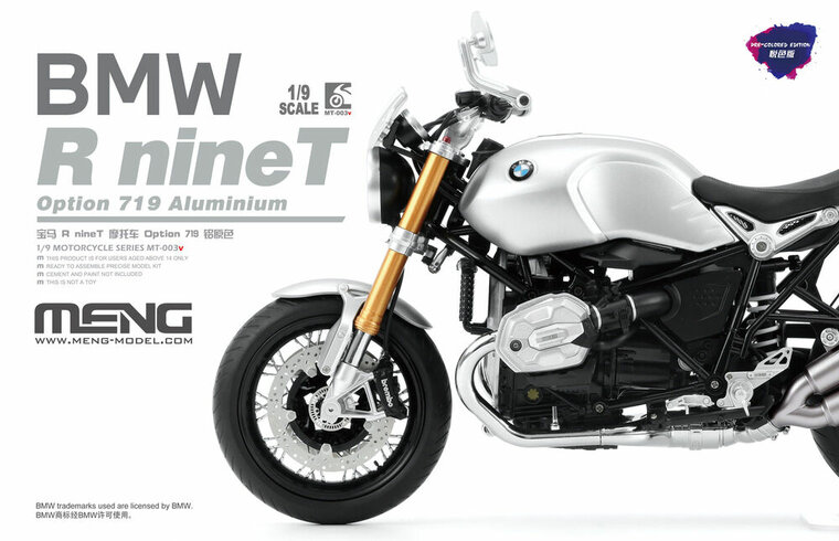 MENG-Model MT-003v BMW R nineT Option 719 Aluminium (Pre-colored Edition) Schaal 1:9