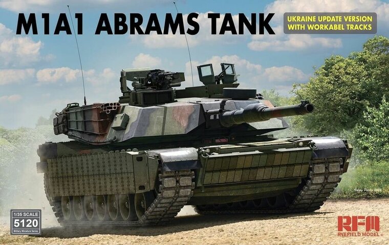 Rye Field Model RFM5120 M1A1 Abrams Tank Ukraine Update Version with Workable Tracks Schaal 1:35