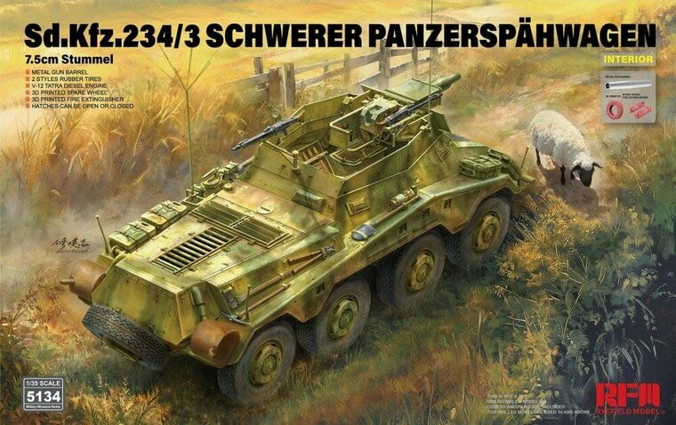 Rye Field Model RFM5134 Sd.Kfz. 234/3 Schwerer Panzerspahwagen Schaal 1:35