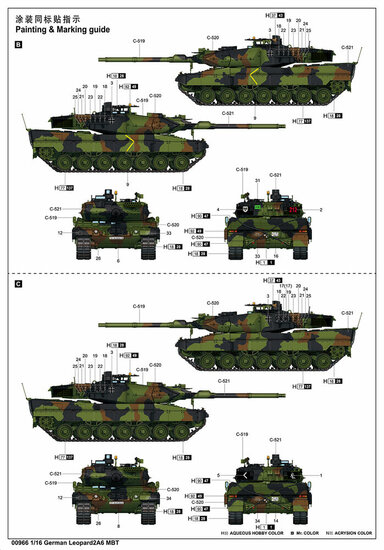 Trumpeter 00966 German Leopard 2A6 MBT Bouwpakket Schaal 1:16