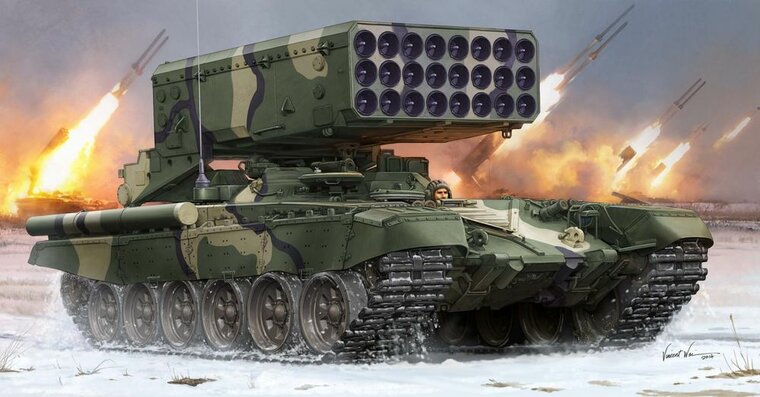 Trumpeter 05582 Russian TOS-1 24-Barrel Multipe Rocket L Bouwpakket Schaal 1:35