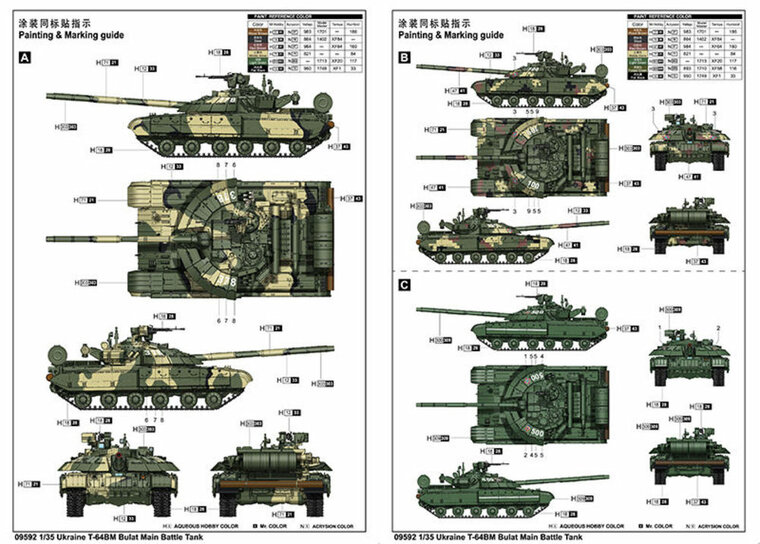 Trumpeter 09592 Ukraine T-64BM Bulat Main Battle Tank Bouwpakket Schaal 1:35